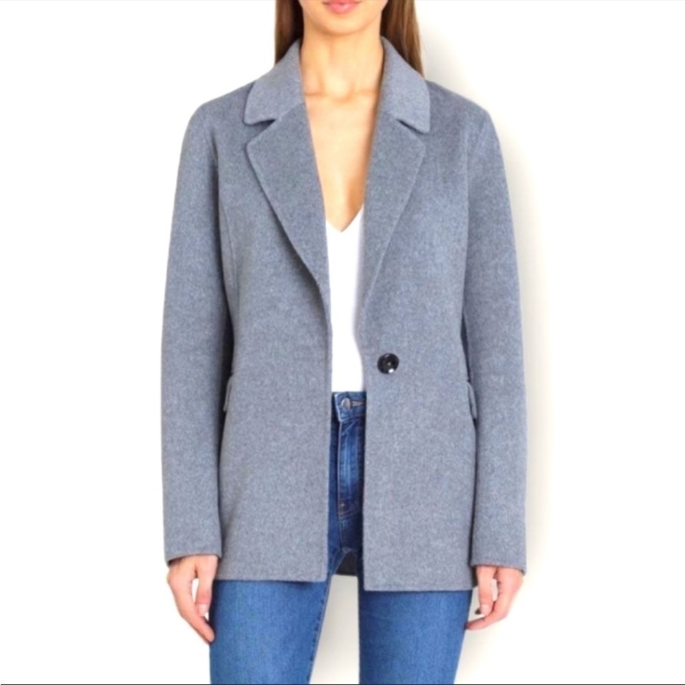 BADGLEY MISCHKA Grey Wool Oversized Blazer Jacket XL